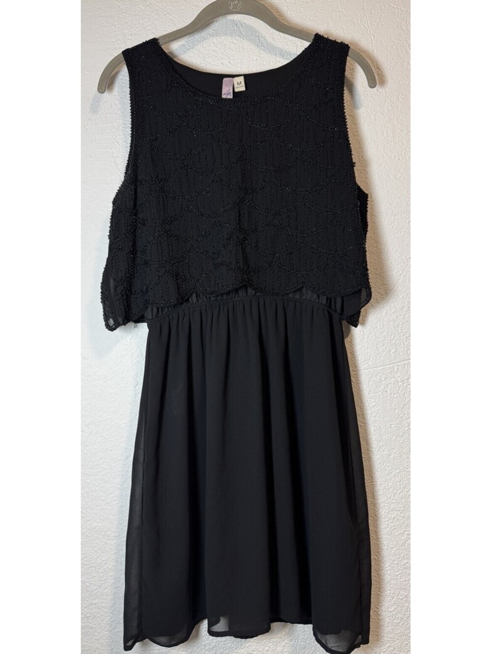 Alya Black Beaded Sleeveless Dress Women’s Size M Party Homecoming